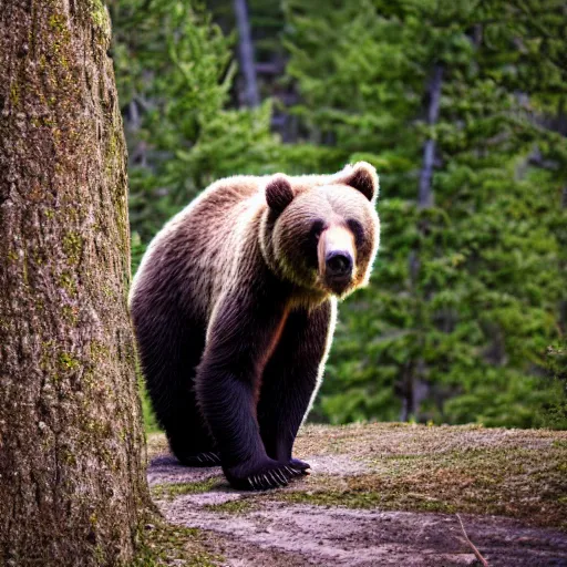 Image similar to 8k photography from a rainbow grizzly bear