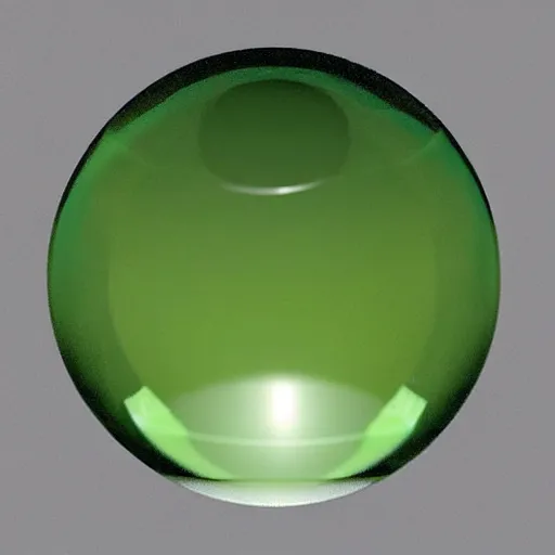 Prompt: a green transparent orb as a pickup item for a medieval game