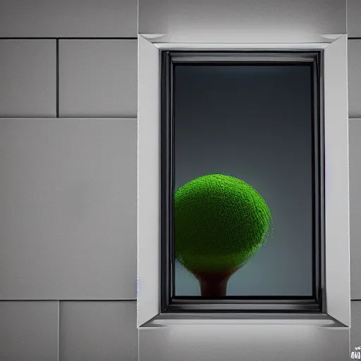 Prompt: 3 d rendered image of a hand opening window, fresh air blender 3 d keyshot unreal engine