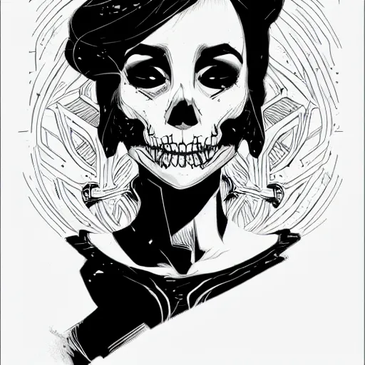 Image similar to portrait skull girl by petros afshar, tom whalen, laurie greasley, jc leyendecker and singer sargent