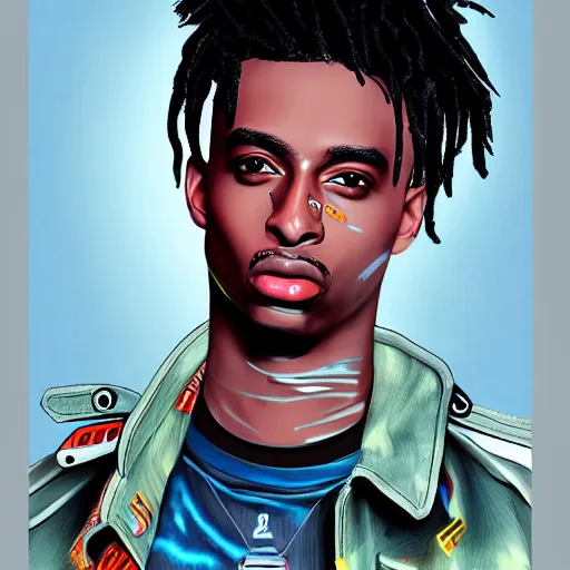 Image similar to playboi carti in cyborg style digital art 4 k detailed super realistic