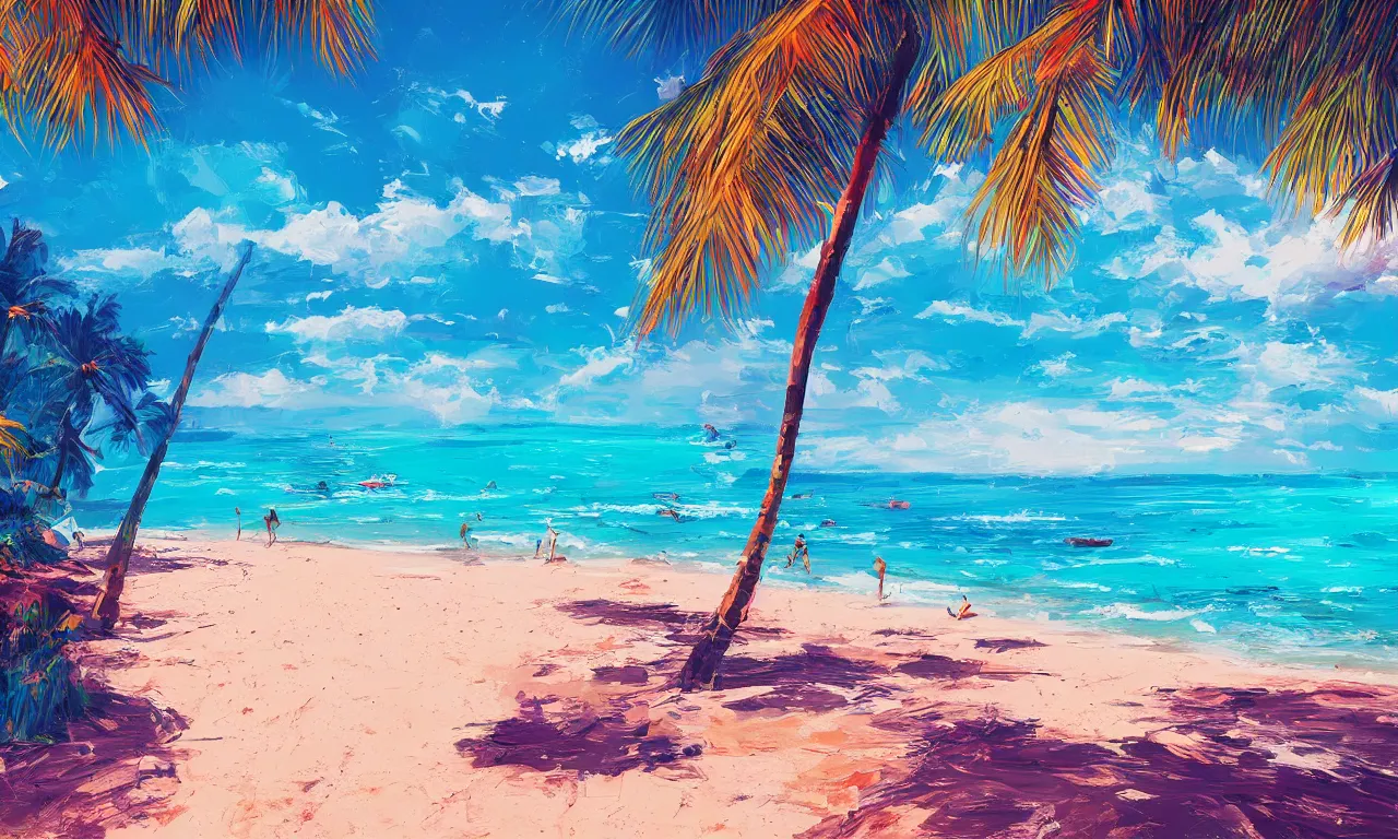 Image similar to paradise beach by alena aenami artworks in 4 k