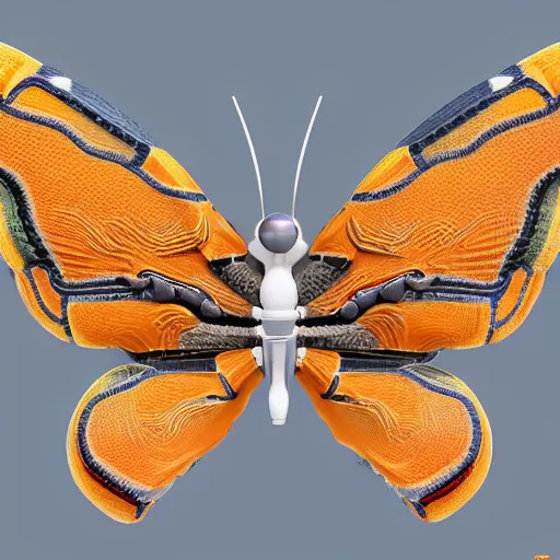 Prompt: an extreme close - up symmetrical portrait of an ornamental bone butterfly, photographic filter, unreal engine 5, realistic, hyperdetailed, 8 k, cinematic, volumetric lighting, very realistic effect, hd, hdr, 4 k, sharp focus, octane render, ultra detailed, high resolution, trending on artstation in the style of albert dros glowing rich colors powerful imagery