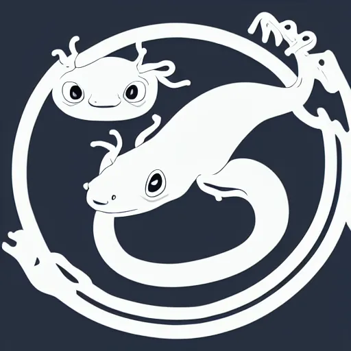 Image similar to vector symbol of a stylized salamander, iconic, clean, white background, artstation, symbolic