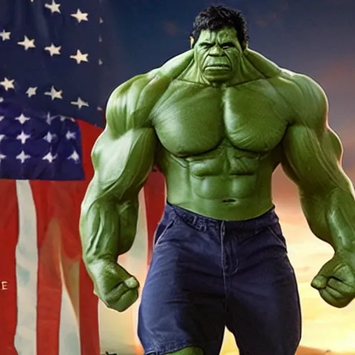 Image similar to Obama plays the Incredible Hulk in new ultra hd movie, IMAX