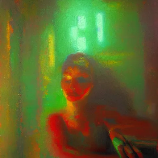 Image similar to trading with emeralds, vivid colors, soft lighting, atmospheric, cinematic, moody, oil on canvas, 8 k