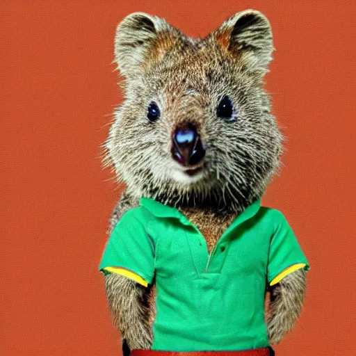 Image similar to a quokka wearing a hawaii shirt, photorealistic 4 k