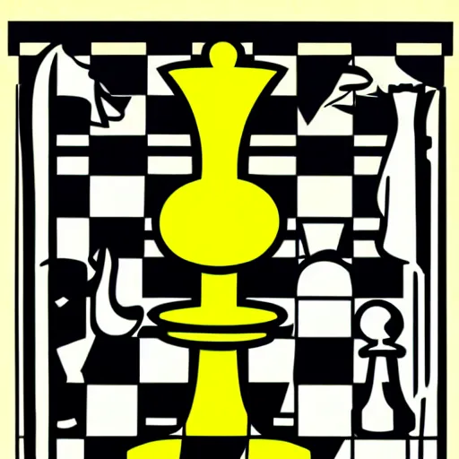 Image similar to chess piece, by roy lichtenstein, pop art,