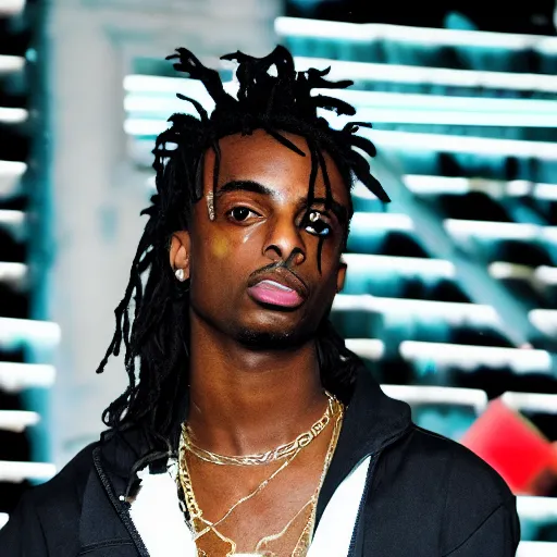 Image similar to Playboi Carti playing as blade 4K detail