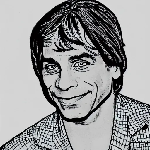 Prompt: Tony Danza coloring book page, line sketch, black and white