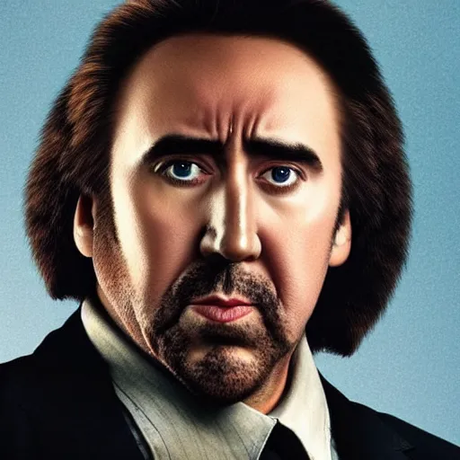 Image similar to nicholas cage as hagrid from harry potter