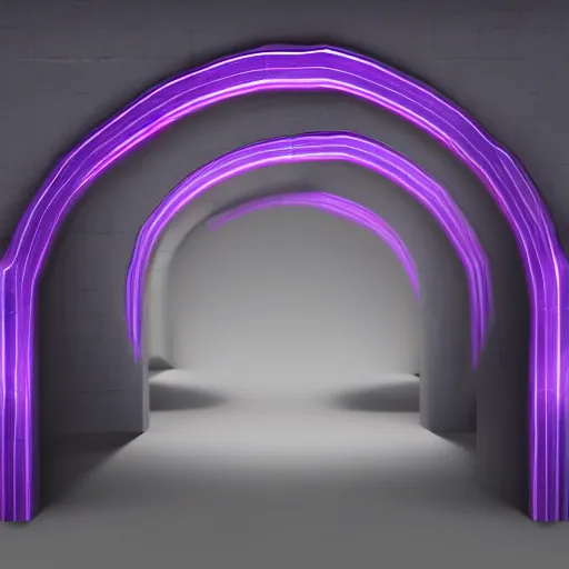 Image similar to digital illustration of a glowing purple archway in a gray concrete wall, deviantArt, artstation, artstation hq, hd, 4k resolution
