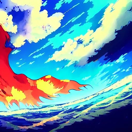 Image similar to tumultuous tsunami, anime artwork, studio ghibli, stylized in an anime format, 4 k quality, trending on artstation