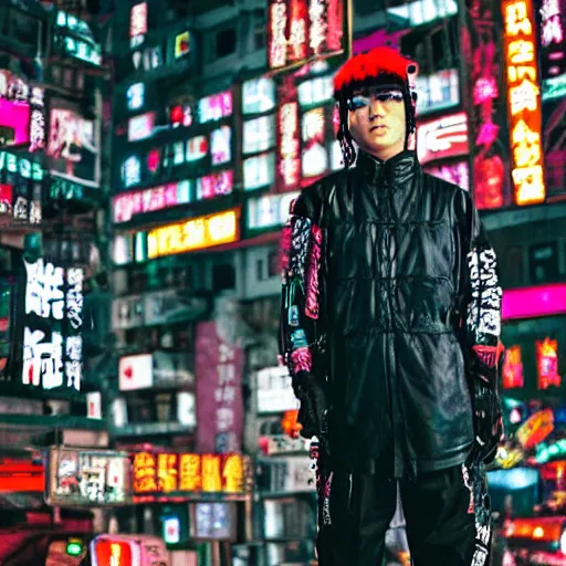 Image similar to chinese cyberpunk rapper