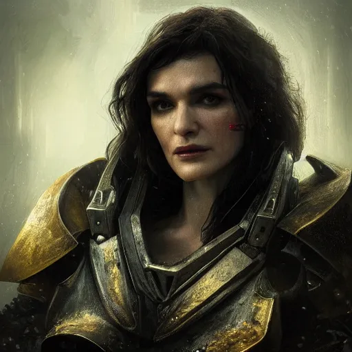 Image similar to rachel weisz portrait, dystopia core, apocalyptic, armor, warrior, dramatic, sharp focus, fiction, neon, fantasy, hyper detailed, digital art, trending in artstation, cinematic lighting, studio quality, smooth render, unreal engine 5 rendered, octane rendered, art style and nixeu and wlop and krenz cushart