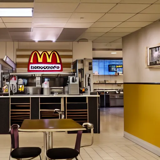 Image similar to a mcdonald's located in the backrooms