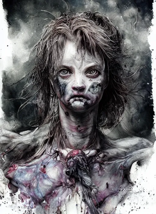Prompt: portrait, a Baby zombie Unicorn, watercolor, dramatic lighting, cinematic, establishing shot, extremely high detail, foto realistic, cinematic lighting, pen and ink, intricate line drawings, by Yoshitaka Amano, Ruan Jia, Kentaro Miura, Artgerm, post processed, concept art, artstation, matte painting, style by eddie mendoza, raphael lacoste, alex ross