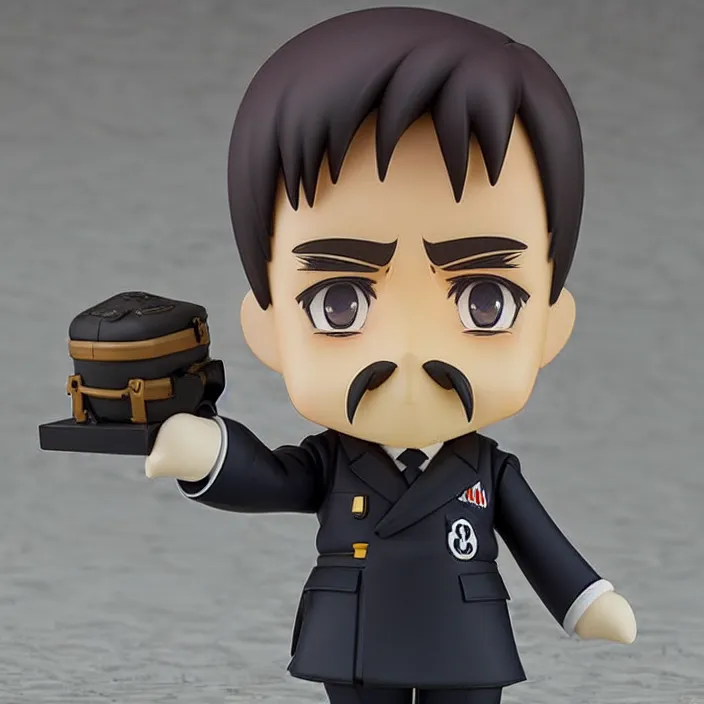 Prompt: An anime Nendoroid of Adolf Hitler with his moustache, figurine, detailed product photo