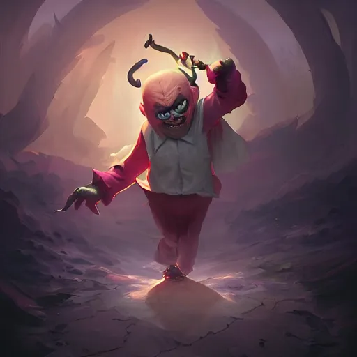 Image similar to Dark Evil clown emerging of a tablet design Video game icon, smooth foggy, game artbehance hd by Jesper Ejsing, by RHADS, Makoto Shinkai and Lois van baarle, pozuka demisu, rossdraws global illumination