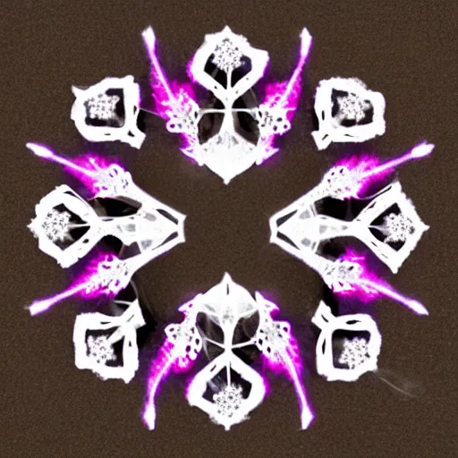 Prompt: snowflake with ghostly pretty face in the middle