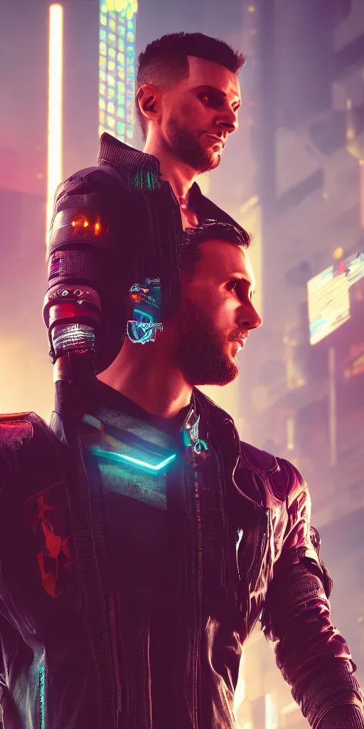 Prompt: ultra realistic cyberpunk Messi, cyberpunk 2077, fantasy, film grain, 8K 3D,