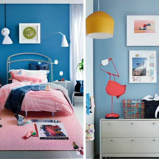 Image similar to IKEA catalogue, childrens bedroom, by Pixar