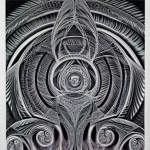 Image similar to a psychedelic detailed drawing by alex grey, behance, psychedelic art, psychedelic, high detailed, hypnotic