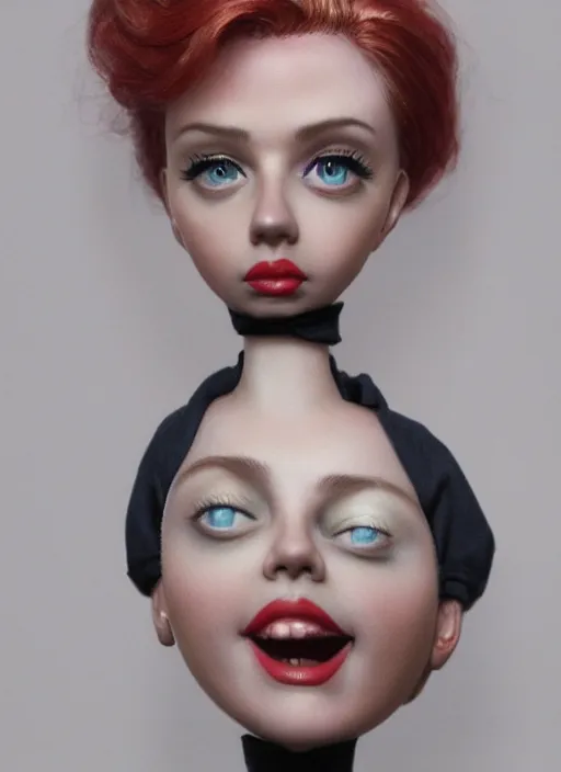 Image similar to scarlett johansson as a mark ryden doll, detailed digital art, trending on Artstation