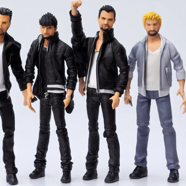 Prompt: detailed figures of the backstreet boys, first 4 figures, detailed product photo