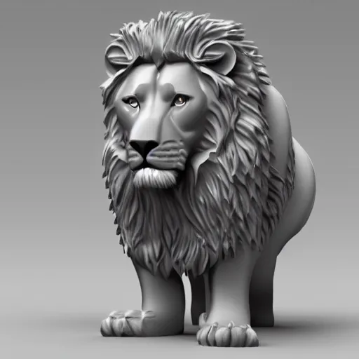 Image similar to a 3 d render of a lion