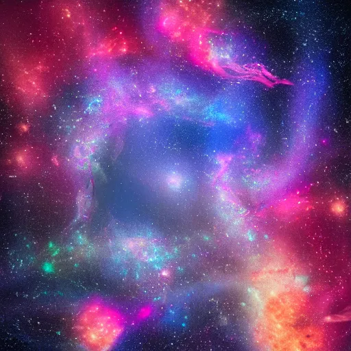 Prompt: spirit fish flying in the cosmos, beautiful nebulas, swirling cosmic clouds, galaxies, stars, 4 k, 8 k, ultra detailed, digital illustration