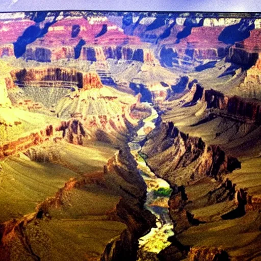 Image similar to Grand Canyon scene by DaVinci. FROG! FROG! FROG! FROG!