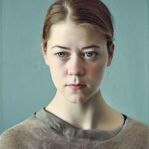 Image similar to a masterpiece portrait photo of a beautiful young woman who looks like a danish mary elizabeth winstead, symmetrical face