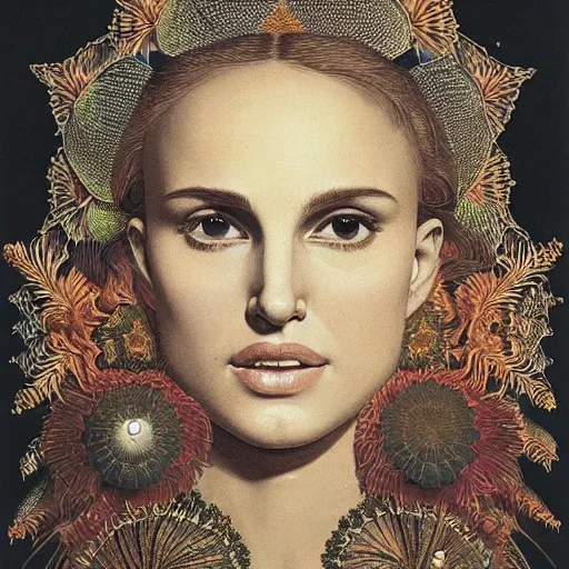 Image similar to portrait of natalie portman by ernst haeckel