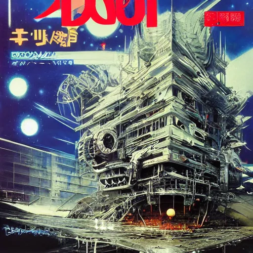 Image similar to album cover art, japanese magazine covers, by daniel kirk, by john berkey, by hr giger, hd, hyper detailed, 4 k