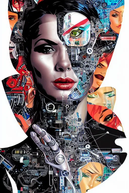 Image similar to a portrait of a beautiful cybernetically enhanced woman, by marvel comics and sandra chevrier