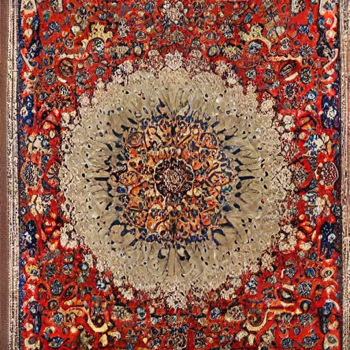 Prompt: professional photo of persian rug texture with massive mango fruits ornaments, top view, symmetrical