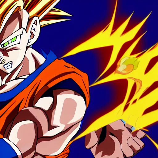 san goku super saiyan 1 0 0 in dragon ball z by akira, Stable Diffusion