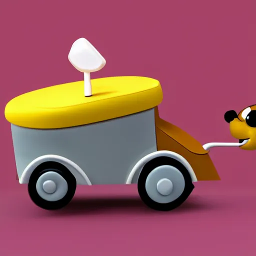 Prompt: tiny mouse driving cheese car, HD, 8k