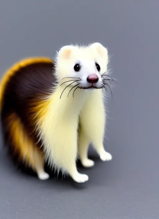 Prompt: 80mm resin detailed miniature of fluffy ferret, Product Introduction Photos, 4K, Full body, simple background