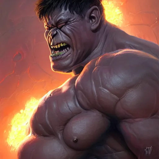 Prompt: doom eternal, hulk, painted by stanley lau, painted by greg rutkowski, painted by stanley, artgerm, masterpiece, digital art, trending on arts