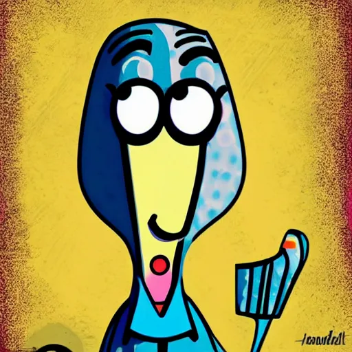 Image similar to handsome squidward, pop art style