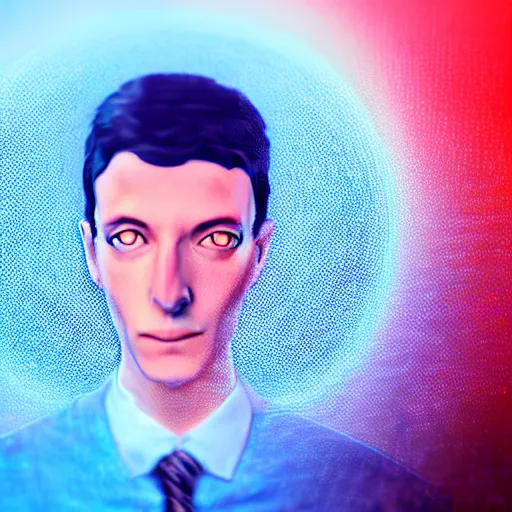 Image similar to hyperrealistic portrait DataNFT, your personal data avatar, key to the new data economy by H.P. Lovecraft