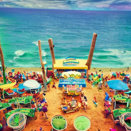 Prompt: tilt shift photo of Margaritaville