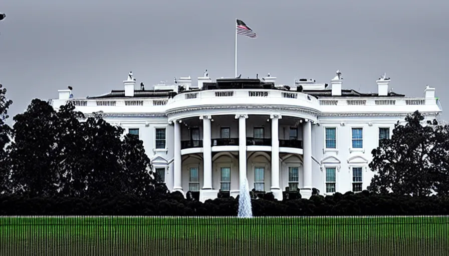 Prompt: The white house but it's black,