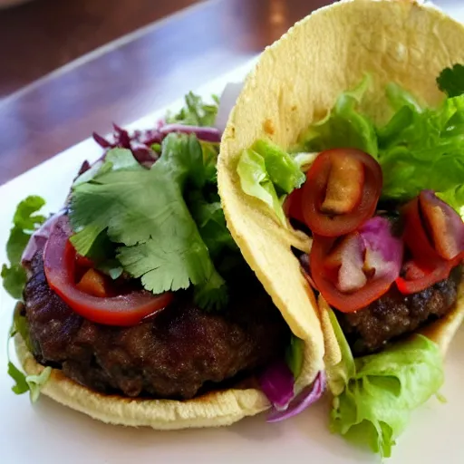 Image similar to taco lamb burger