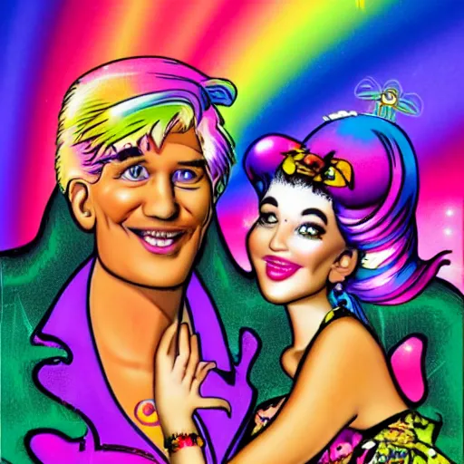 Prompt: Lisa Frank and Ken Kelly