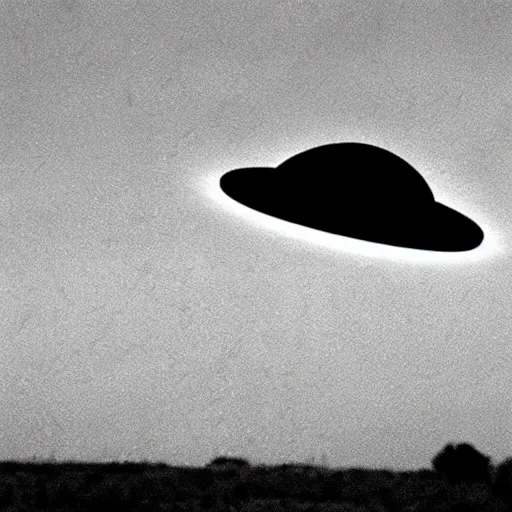 Image similar to black and white photo of a UFO sighting