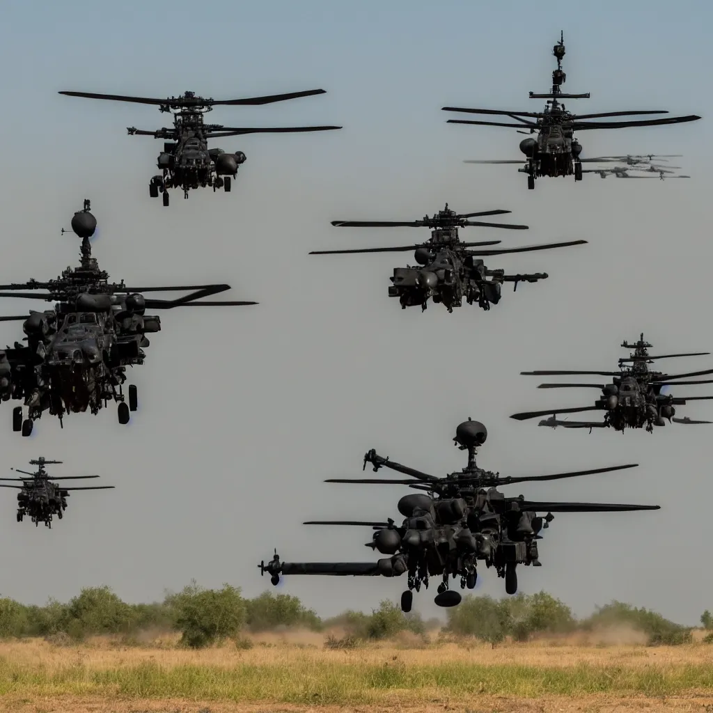 Image similar to apache attack helicopters, photo, 4 k