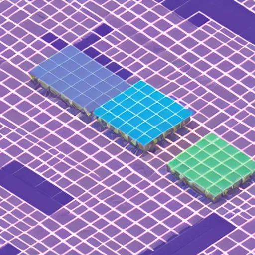 Image similar to tiny square isometric city, pastel colours, voxel, vray render, highly detailed